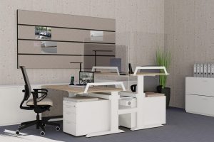 LEUWICO iMove Glastrennwand Schreibtisch