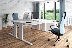 Manuell höhenverstellbare Schreibtische - Ergonomische Büromöbel von LEUWICO