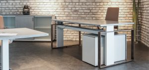 Leuwico Höhenverstellbarer Schreibtisch iMoveF Rost